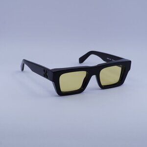Off-White OERI145 OREGON 1018 Sunglasses Black Square Frame, Yellow Lenses